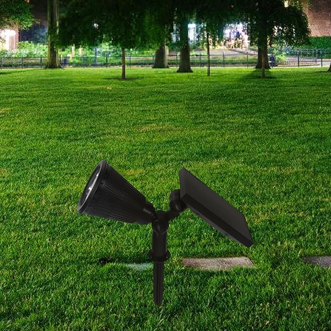 Totority Outdoor LED Solar-Powered Spotlights with 3 Lighting Modes Waterproof Garden Yard Lawn Patio Tree Lighting