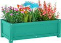 HDPE Raised Planter Box OutdoorRot-Resistant and Non-CrackingRaised Beds for Gardening 29.5 * 14.4 * 9.8 in for YardLawnOutdoor Planter Boxes Rectangle with Drainage Holes Aruba Blue