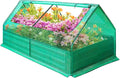 6x3x1FT Galvanized Steel Raised Garden Bed Durable Outdoor Metal Planter Box with Cover Large Metal Greenhouse for Vegetables Flowers Herbs Rust-Resistant Sun&ampWind Protection