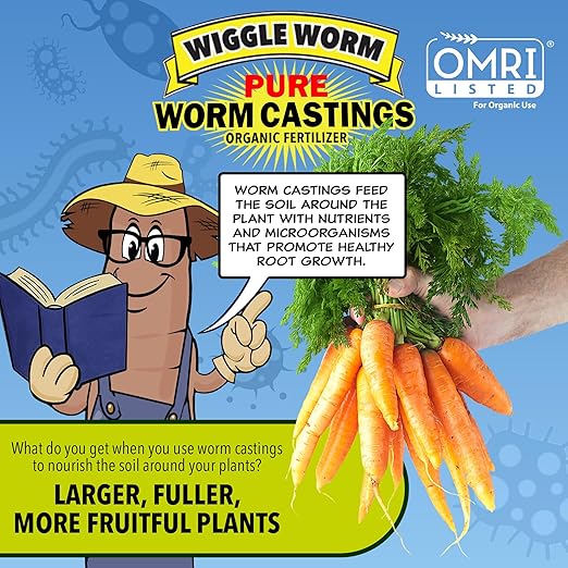 100% Pure Organic Mineral-Dense Worm Castings Fertilizer 15lbs - Improves Soil Fertility and Aeration for Growing Better Houseplants Vegetables and More Pack of 4