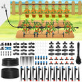Drip Irrigation Kit Automatic Watering System 247FT Misting Sprinkler DIY Devices with 1/4 &amp 1/2 Tubing Hose Adjustable Nozzle Emitters Quick Connectors for Greenhouse Garden Patio
