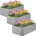 4 x 2 x 1.4 FT Galvanized Steel Raised Garden Bed Outdoor Planter Box for Easy DIY &amp Clean - Large Metal Garden Beds for Backyards Terraces &amp Balconies