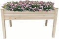 BTExpert 4ft Wooden Raised Garden Bed with Legs 48x24x30in Elevated Planter Box Stand for Vegetable Flower Backyard Patio Balcony Large Wood Raised Beds Liner Outdoor - 30 in Height