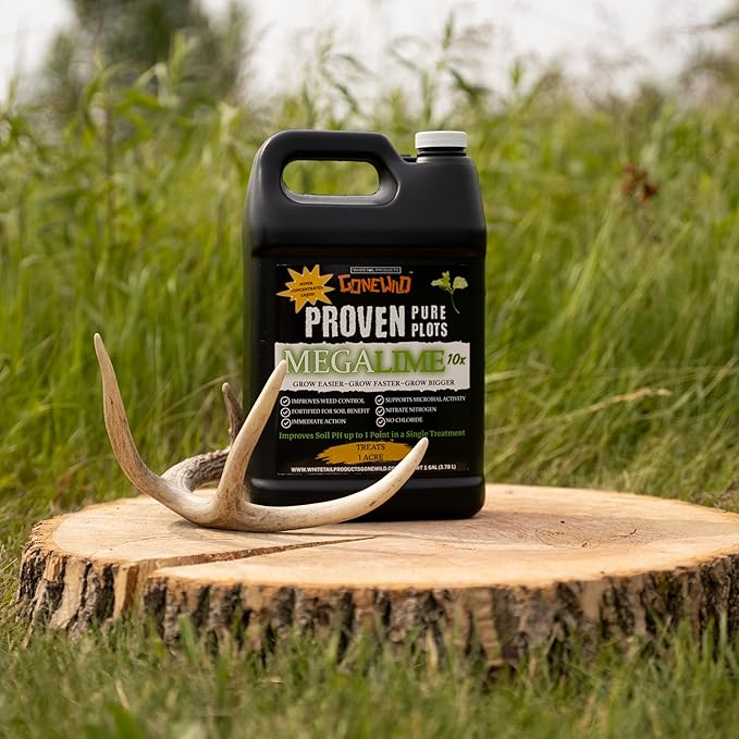 Mega Lime 10X Food Plot Liquid Soil Conditioner/Fertilizer Treats 1 Acre 1 Gallon Jug Made in Wisconsin G6619