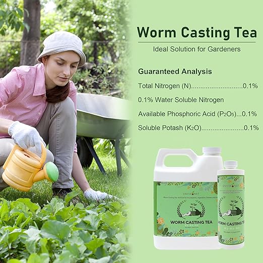 The Environet Worm Tea for Gardening Nuritish Fertilizer for Vegetables Flowers and Herbs (32 oz (1 Quart))