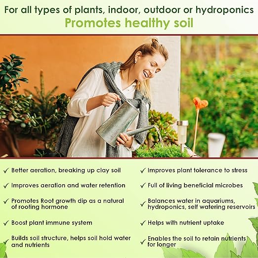 VermisTerra Vitality 32 oz - Houseplant and Indoor Plant Food Mother Earth's Balanced Fertilizer Organic Root Cuttings No Harmful Chemicals Wont Burn Plants Lush Growth. No Odor Reduces Shock