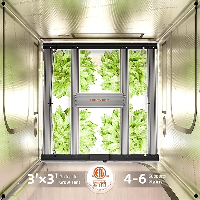 Spider Farmer G3000 Cost-Effective LED Grow Lights 300W Upgraded App Remote Control 3x3ft Coverage Full Spectrum Dimmable Bar Style Growing Lamp for Indoor Plants