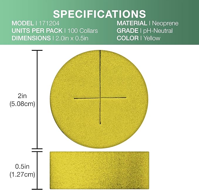 2” Neoprene Foam Inserts for Hydroponics Growing System Clone Machine Propagation Indoor Gardening 100 Pack Yellow