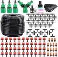Drip Irrigation System 180 Pcs 164FT Garden Irrigation System 1/4 Blank Distribution Tubing Watering Drip Kit Automatic Irrigation Equipment for Garden Greenhouse Flower BedPatioLawn