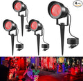 T-SUN Red Spotlight Outdoor Waterproof LED Landscape Lighting with US Plug Easy Install 270° Adjustable Outdoor Spot Lights for Garden Tree Yard Decor