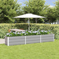 Steel Raised Garden Bed for Gardening Metal Planter Box for Vegetables Fruits Flowers 114.17 x 19.69 x 17.72 in Light Gray -532
