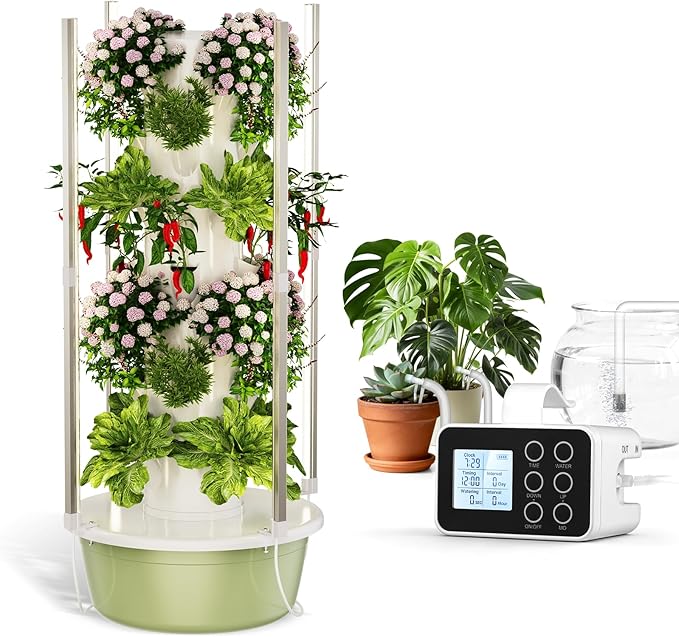 BAOSHISHAN Automatic Plant Watering System and 28pod Hydroponic Tower
