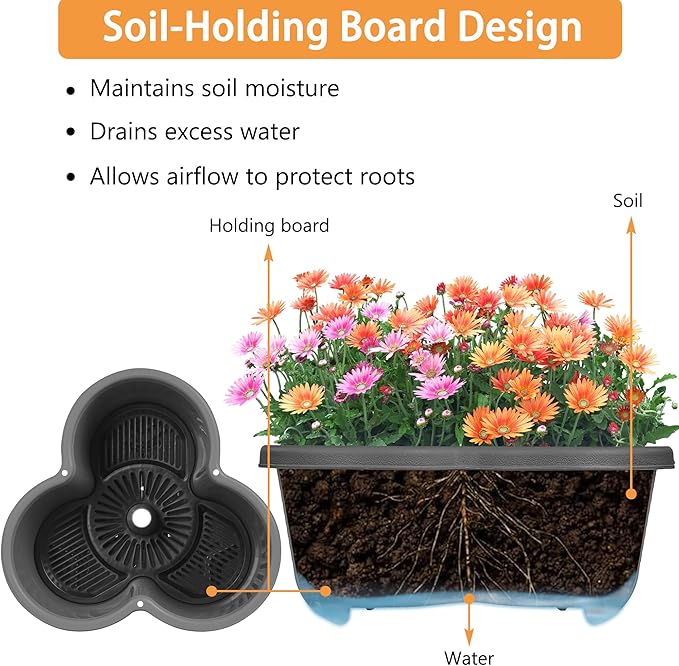 VECELO 7 Tier Vertical Garden Planter Self Watering Stackable Planters with Wheels for Strawberries Herbs Flowers Vegetables Dark Gray