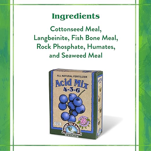 Down To Earth All Natural Fertilizers Organic Acid Mix - Plant Food for Blueberries Raspberries Azaleas and Rhododendrons 4-3-6 5 lb