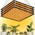 Liliful 4 Pcs Grow Lights Panel 200W Artificial Full Spectrum Grow Lamps with 225 LEDs for Indoor Outdoor Seedling Tent Flowe(Warm White Red)