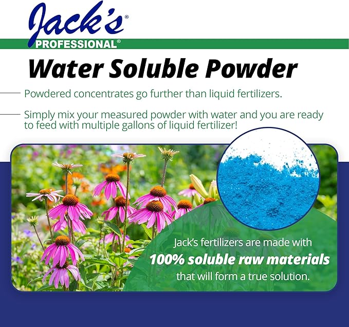 Jack's Professional 25-5-15 High Performance Water-Soluble Fertilizer with Micronutrients for Heavy Feeding Plants in Continuous Liquid Feed Programs 25lbs
