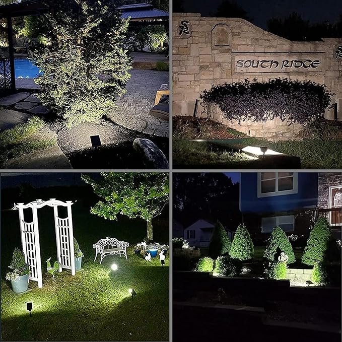 48 LEDs Solar Lighst Outdoors Landscape Spotlights Wireless Waterproof Outdoor Solar Spotlights for Yard Garden Patio Hot(1pc White)