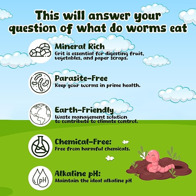 Worm Food for Nightcrawlers &amp Red Wigglers - Mineral Rich Earthworm Chow Nutrient Blend Food for Worms That Boosts Composting Efficiency and Promotes Healthy Worm Bins 5 Pound