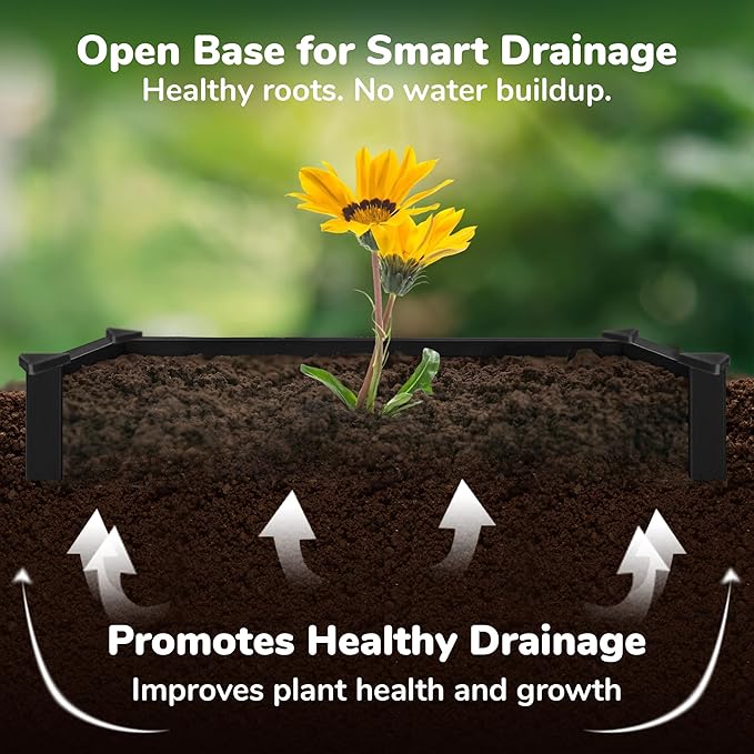 Raised Garden Bed - 1x1 ft Planter Box - White HDPE - No Tools Needed - DIY Kit for Urban Gardening Flowers Herbs &amp Vegetables - Made in The USA - 2 Pack