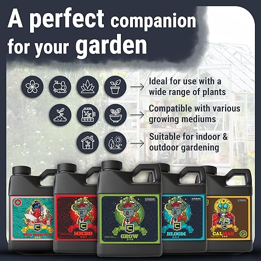 Cronk Nutrients Big Bud Kit: Complete Nutrient System – Micro Grow Bloom Bud Booster &amp CalMag – Best Indoor &amp Outdoor Plant Fertilizer – Easy to Use for Robust Growth &amp Enhanced Flower