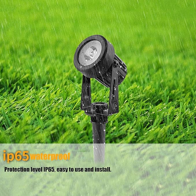 6in1 6000kOutdoor Landscape Lighting 6In1 Pack Outdoor Spot Lights LED Landscape Lighting for Yard Plant Lawn Garden IP65 Waterproof 3000K Warm White