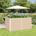 63 Large Outdoor Raised Planter Box Steel &amp Plastic Elevated Garden Bed in Ivory Modern Industrial Raised Garden Bed for Patio Balcony and Yard