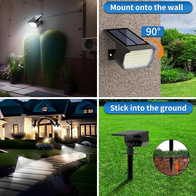 Bundle of Tadyreal 46 LED Solar Spot Lights Outdoor Cool White10 Pack + 46 LED Solar Spot Lights Outdoor Cool White 2 Pack