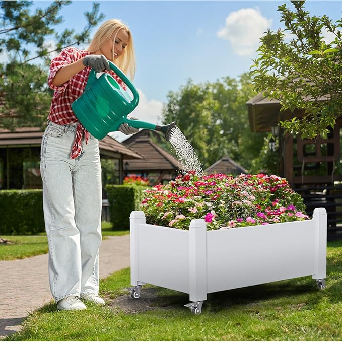 EFU Outdoor Garden Raised Bed Planter Box for Vegetables and Flowers (497B)