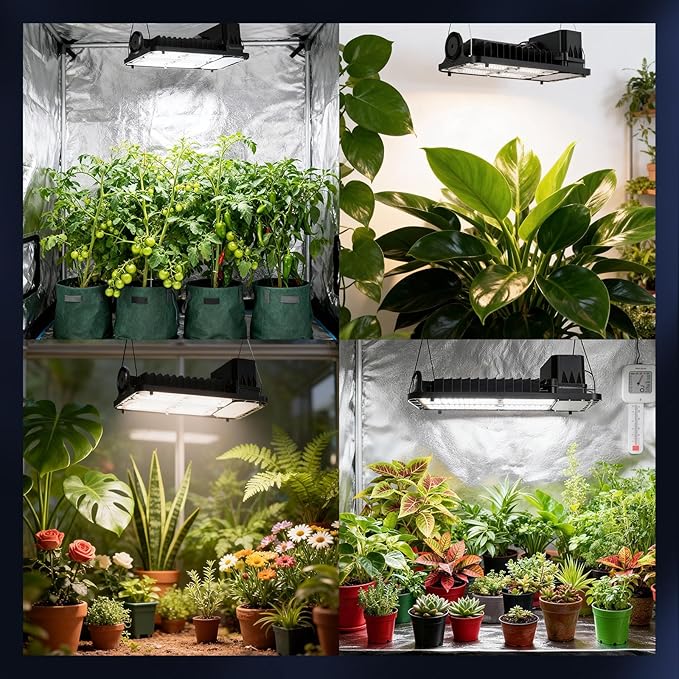 SANSI Grow Lights for Indoor Plants 100W Full Spectrum Plant Lights for Indoor Growing High PPFD IP65 Dimmable Grow Lights for Seed Starting in 3x3/2x2 Grow Tent Auto On/Off Timer Remote Control