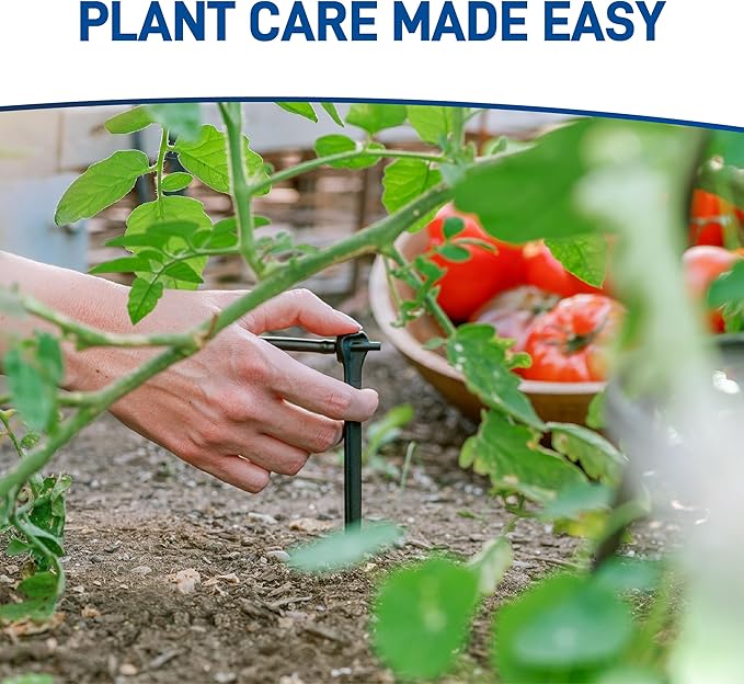 Orbit 91944 Tomato Garden Drip Irrigation System - Complete 10-Plant Watering Kit with Push-Connect Fittings Water-Saving Design for Vegetables &amp Garden Boxes