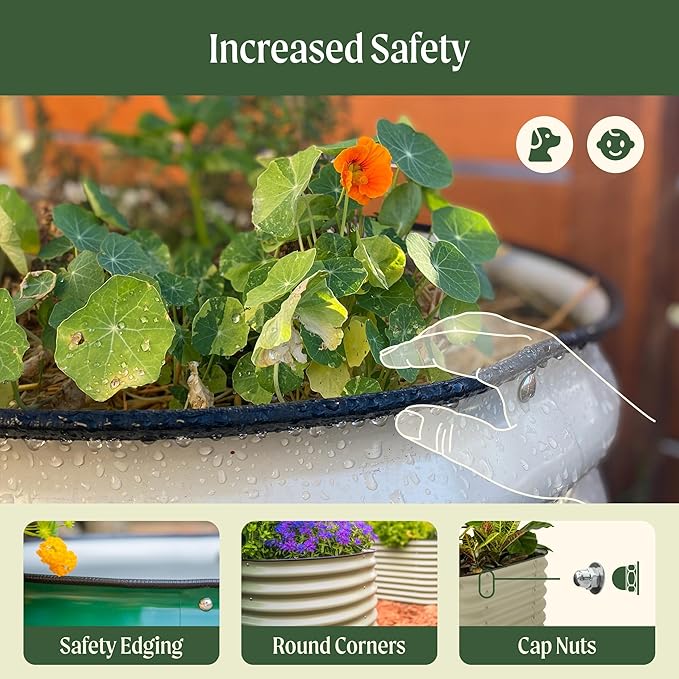 Vego garden Raised Garden Bed Kits 17 Tall 9 in 1 8ft x 2ft Metal Raised Planter Bed Outdoor for Vegetables Flowers Ground Planter Box Terra Cotta