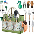 Gardening Tools 12-Piece Durable Heavy Duty Garden Tool Set Stainless Steel Garden Hand Tools with Tote Bag Non Slip Handles Gardening Ideal Gifts for Women and Men