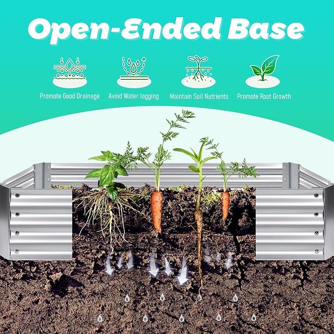 3-in-1 Raised Garden Bed Kit with Portable Mini Greenhouse 6x3x1 FT Galvanized Metal Planter Box with 2 Roll-Up Zipper Windows Small Greenhouse Gardening Set for Vegetables Herb Garden Flowers