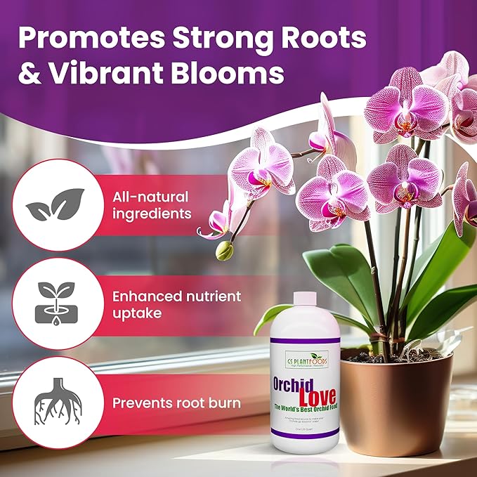 Orchid Love Orchid Fertilizer by GS Plant Foods - Liquid Fertilizer (1 Gallon) - Food and nutrient source Suitable for All Species and Types – Provides Nutritional Benefit to Orchids