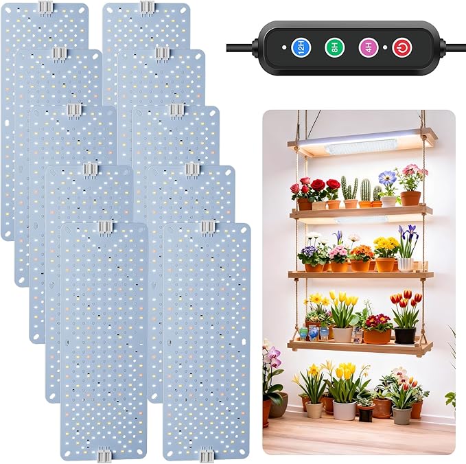 Grow Lights for Indoor Plants Full SpectrumHigh PPFD 1920LEDs Plant Lights with 4/8/12/16/20H Timer Flexible Series &amp Parallel Connection for Indoor Growing(10 Pack)