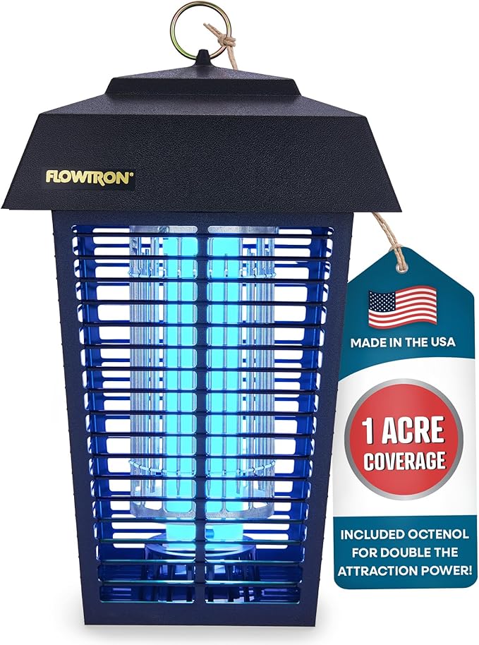 Flowtron Bug Zapper 1 Acre of Outdoor Coverage with Powerful 40W Bulb &amp 5600V Instant Killing Grid Electric Insect Fly &amp Mosquito Zapper Made in The USA