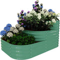 Galvanized Steel Raised Garden Bed Kit - 30In Deep Root 5x3.5x2.5Ft Planter Box | Easy Snap Assembly | Family Friendly Gardening Kit for Vegetables Herbs &amp Flowers (Green)