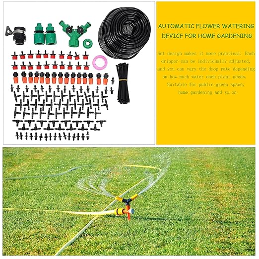 TOYANDONA Automatic Drip Irrigation Kit with Drippers for Home Garden Watering Precise Watering System for Plants Saplings Fruits and Melons Outdoor Sprinkler