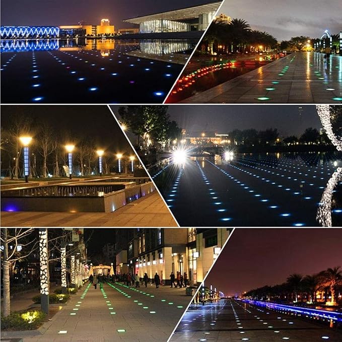 4PCS Ground LED Landscape Lights - Outdoor Buried Lights Outdoor Decorative Spotlight IP67 Waterproof Stainless Steel Recessed Spotlight Underground Path Light Courtyard Underground Light
