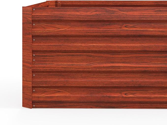 Outsunny Galvanized Raised Garden Bed Kit with Reinforcing Bars Large and Tall Metal Planter Box for Vegetables Flowers and Herbs 6' x 3' x 2' Dark Brown