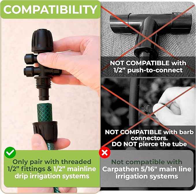 Carpathen 50 FT 1/2 Irrigation Tubing Mainline - Drip Irrigation Tubing Perfect for Push-To-Connect Garden Irrigation System or as Blank Distribution Hose for Any Gardening Project