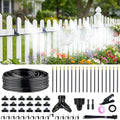 100FT 360° Adjustable Drip Irrigation Kit – 1/4 Tubing with 18 Nozzles Full-Circle Spray for Greenhouse Vegetable Garden &amp Potted Plants Water-Saving DIY Irrigation System