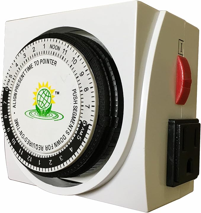 Analog 24 Hour Dual Outlets Timer Digital Electronic Switch Grow Light UL (Dual Timer)
