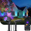 Linkind Smart Solar Lights Outdoor Waterproof SL6C Dual-Ring Solar &amp USB Charging Solar Spotlights Outdoor Waterproof IP66 Color Changing Spot Light for Yard Tree Landscape House 1 Pack