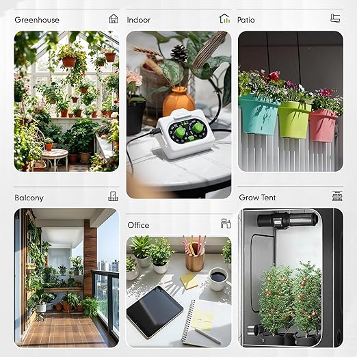 RAINPOINT Beginner-Friendly Automatic Plant Waterer Indoor for Pot Plant Adjustable Water OutputBattery Powered Outdoor IP54 Waterproof Easy-Setup Drip Irrigation System Device Kit Water 10-15 Plants