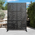 Modern Shade 4x6 FT Metal Privacy Screen with Artistic Modular Designs Decorative Patio Privacy Fence &amp Garden Divider Freestanding Outdoor Metal Fence Panel Weather-Resistant (Metro Code)