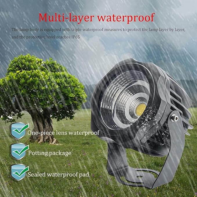 Outdoor Landscape Spotlights Rotation LED Beam Spotlight Ground LED Landscape Lamp IP65 Waterproof Outdoor Buried Lights 220V Adjustable COB Tree Spotlights for Wall