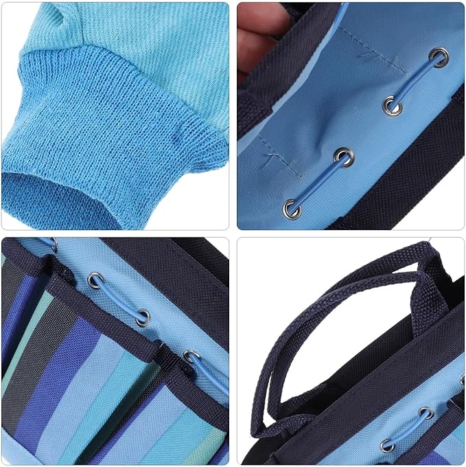 Garden Tool Set for with Wooden Handle Head Blue Tote Included Gardening Kit Hand Tools