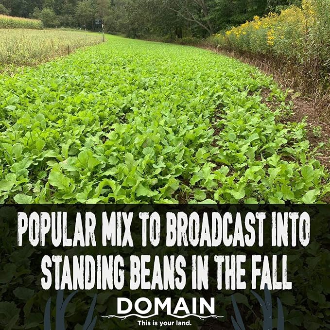 Domain Outdoor Green Machine Food Plot Seed for Deer 1/4 Acre Winter Peas Forage Oats Winter Rye Forage Rape Radish Highly Attractive Food Source Will Stay Green