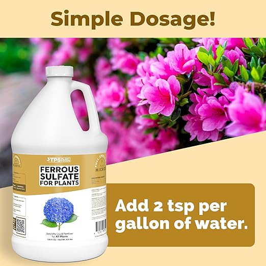 Ferrous Sulfate for Plants – Liquid Iron Supplement for Greener Leaves Improved Chlorophyll Production &amp Reduced Yellowing 1 Gallon